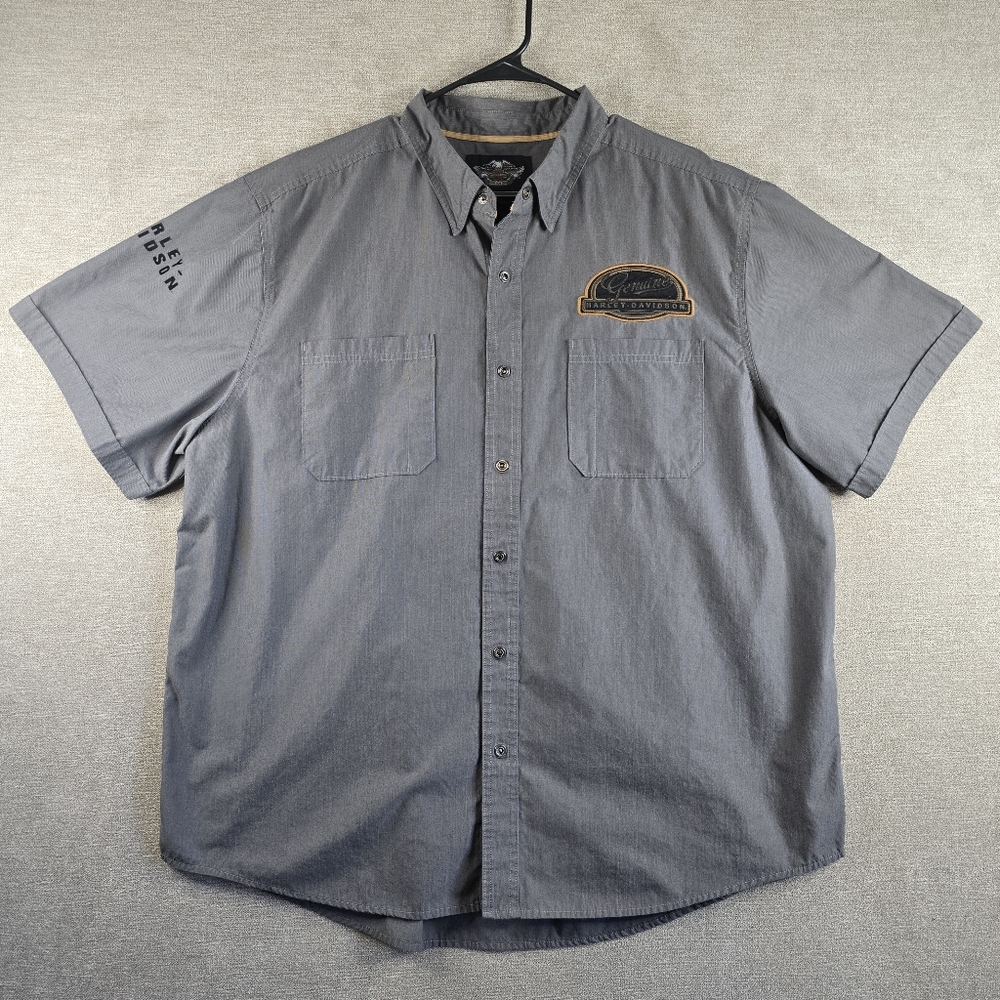 Genuine Harley Davidson Mens Shrt 2XL Snap Button Motorclothes Short Sleeve (F77